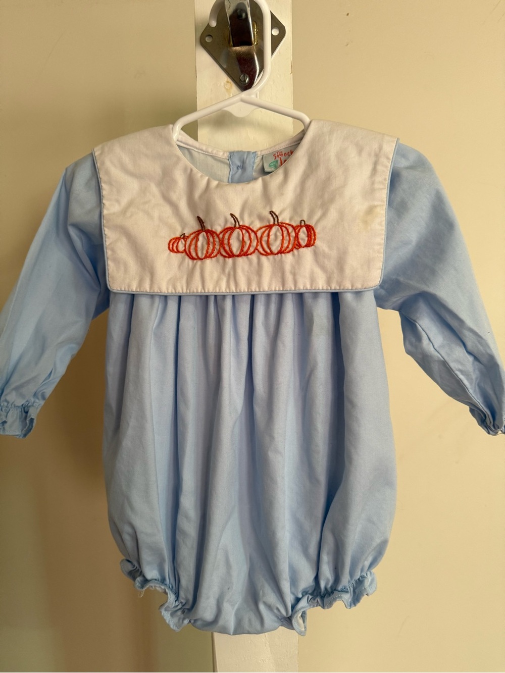 The Smocked Jewel Pumpkin Bubble Romper